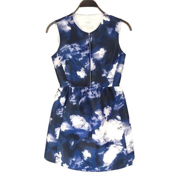 Kate Spade Joss Cloud Print Dress Blue Dusk Sheath Mini Dress - Picture 3 of 16